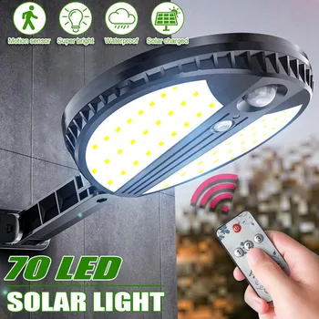 

70LED Solar Powered Sensor Light 6000-7000K 500 LM Outdoor Garden Security Lamp Waterproof with polysilicon solar panel #2135