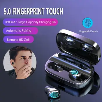 

3500mAh LED Bluetooth Wireless Earphones Headphones Earbuds TWS Touch Control Sport Headset Noise Cancel Earphone Headphone