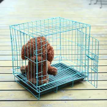 

Collapsible Foldable Pet Cage Iron Wire Dog Cat Iron Cage Door Safe Home
