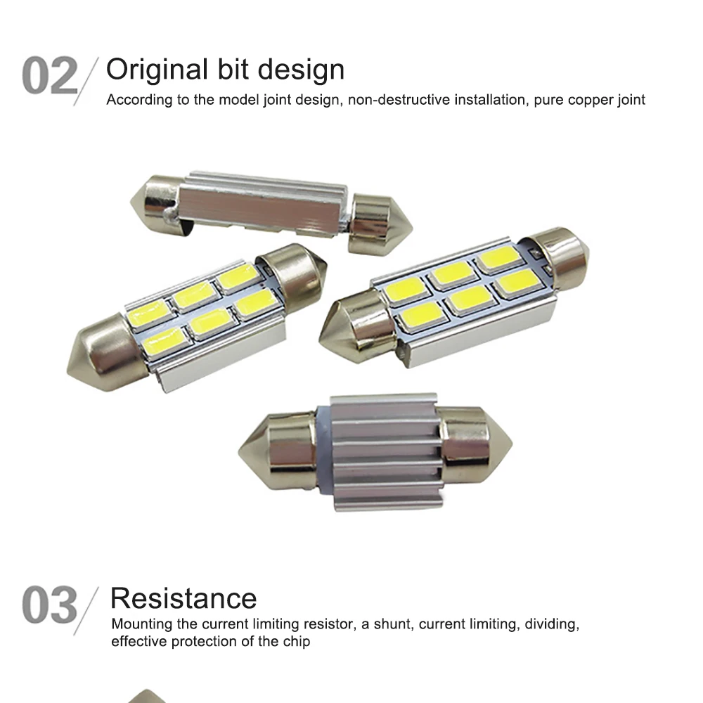 Canbus супер яркий 31 мм 36 мм/39 мм/41 мм светодиодный лампы 5630-6smd ошибок 12V Авто Корпус интерьерная лампа белого и синего цвета