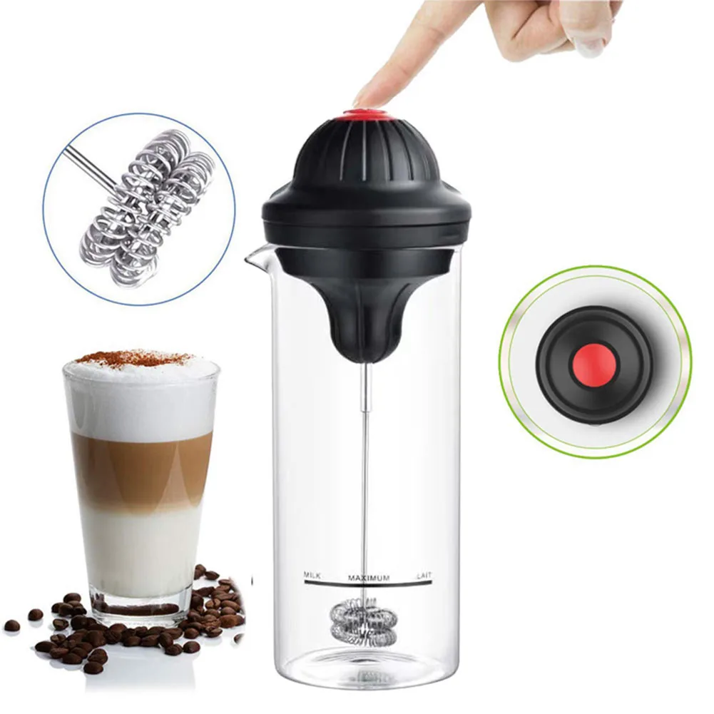 Batidor de leche eléctrico portátil, máquina de espuma para café, capuchino, mezclador de batidor automático para el hogar, 400ml