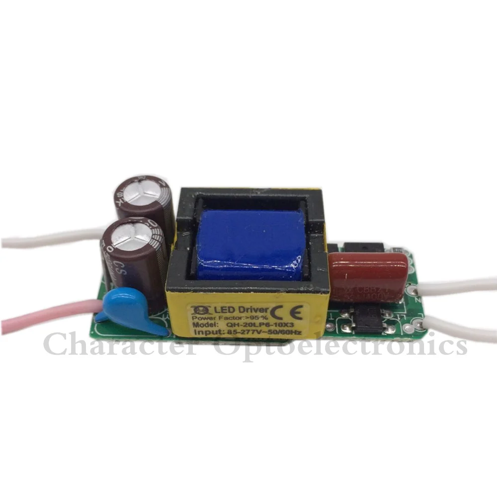 2 шт. изоляции 20 Вт AC85-277V светодиодный драйвер 6-10x3W 600mA DC18-34V светодиодный, блок питания постоянного тока Светодиодный лампа