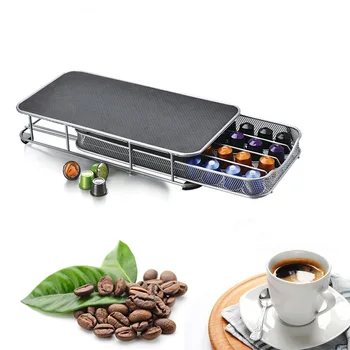 

40 Compartments Coffee Pod Capsule Storage Rack Holder Metal Storage Stand Rack For Nespresso Coffee Shop Display