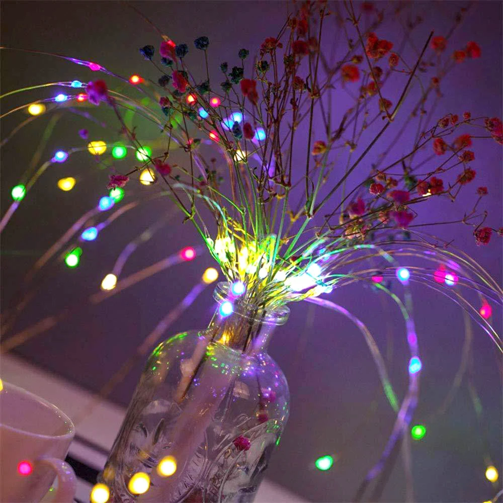 Fairy String Firework Light Yard Parties Wedding Fairy String Light Durable 120LED Garden Bouquet Shape Fairy Light
