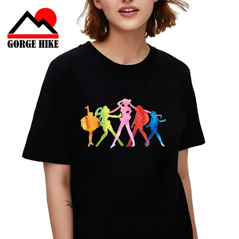 Sailor Scouts In Water Color Harajuku Kawaii T Shirt Women Cute Anime Funny Cartoon T Shirt 90s Tshirt Fashion Top Tees Female T Shirts Aliexpress