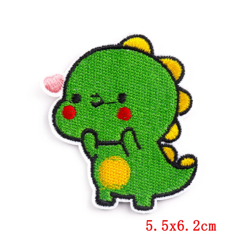 Cute Dinosaur Embroidered Patches On Clothes Kids Applique Iron On Cartoon Animal Patch Clothing Thermoadhesive Patches Badges 