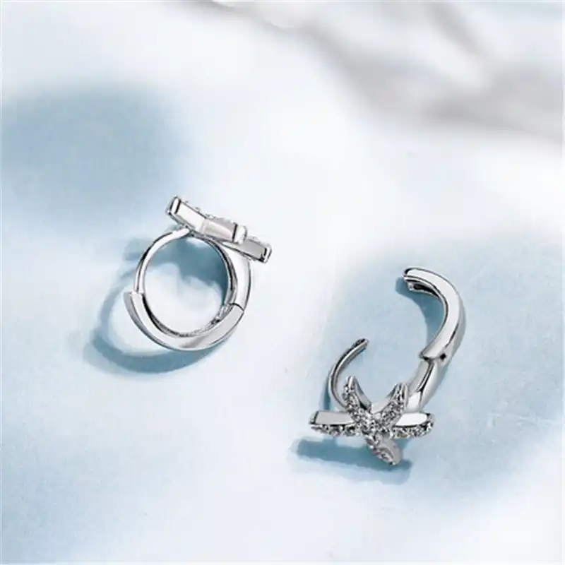 925 серебряные серьги маленький чистый и свежий и морская звезда плавления краткое абзац набор шнека Женская мода ювелирные изделия