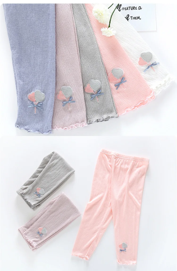 Summer New Style Crawler Korean-style Foamed Cotton Champray Frilled GIRL'S Cropped Trousers Children Base Pants