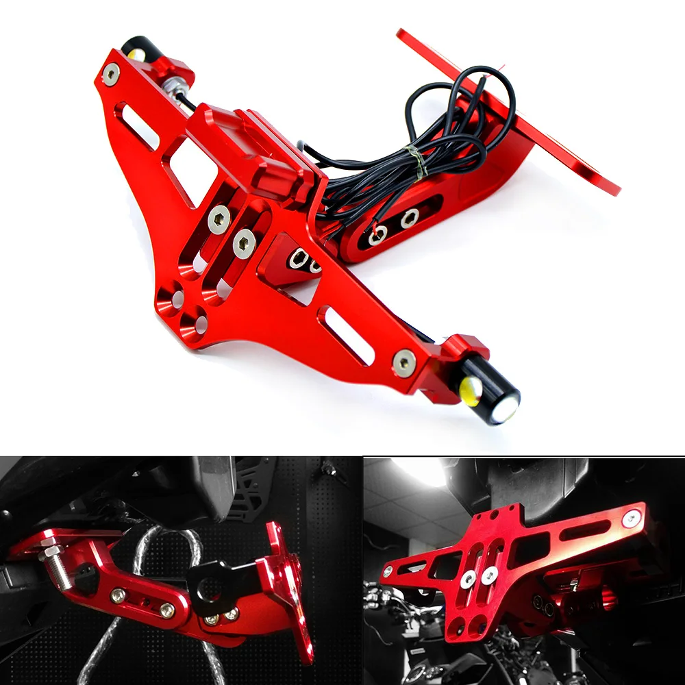 For honda hornet 250 HORNET 600 900 TX1300 CBR600 F2 F3 F4 Motorcycle CNC Aluminum Rear License Plate Mount Holder LED Light | Автомобили