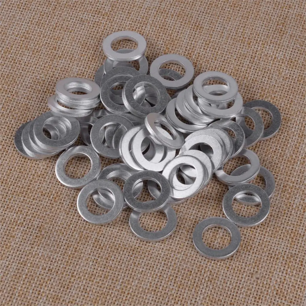 CITALL Car Silver 50pcs 12mm ID. 20mm OD. Engine Oil Crush Washers Drain Plug O Rings Gaskets Seal | Автомобили и мотоциклы