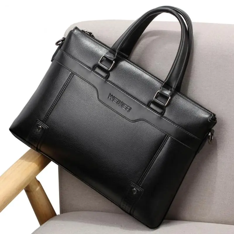 Деловой повседневный мужской портфель сумка через плечо для ноутбука дорожная кожаная сумка