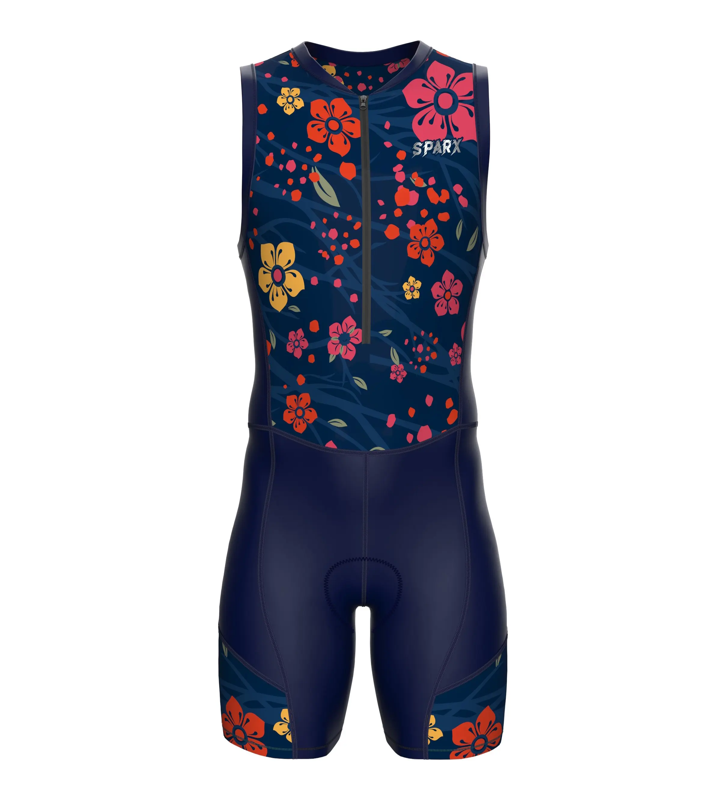 Bodysuit Een Stuk 3 Zakken Mannen Triathlon Pak Mouwloze Runing Fietsen