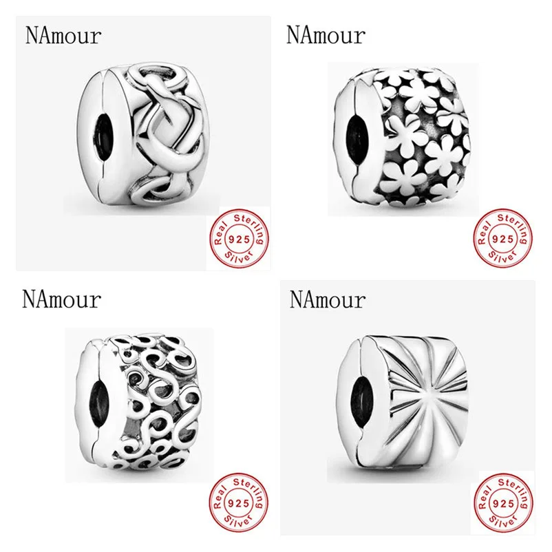 Bead jewelry making New Clover Bow Path Leaf Star Clip DIY Beads Fit Original Pandora Charms Silver 925 Bracelet Bead Jewelry Making