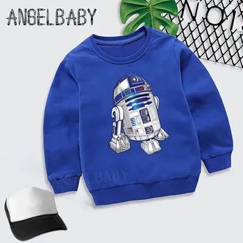 

Boys Girls Sweatshirt Kids Star Wars Robot R2-D2 with BB-8 Hoodies Children Autumn Tops Baby Cotton Clothes,KYT5193