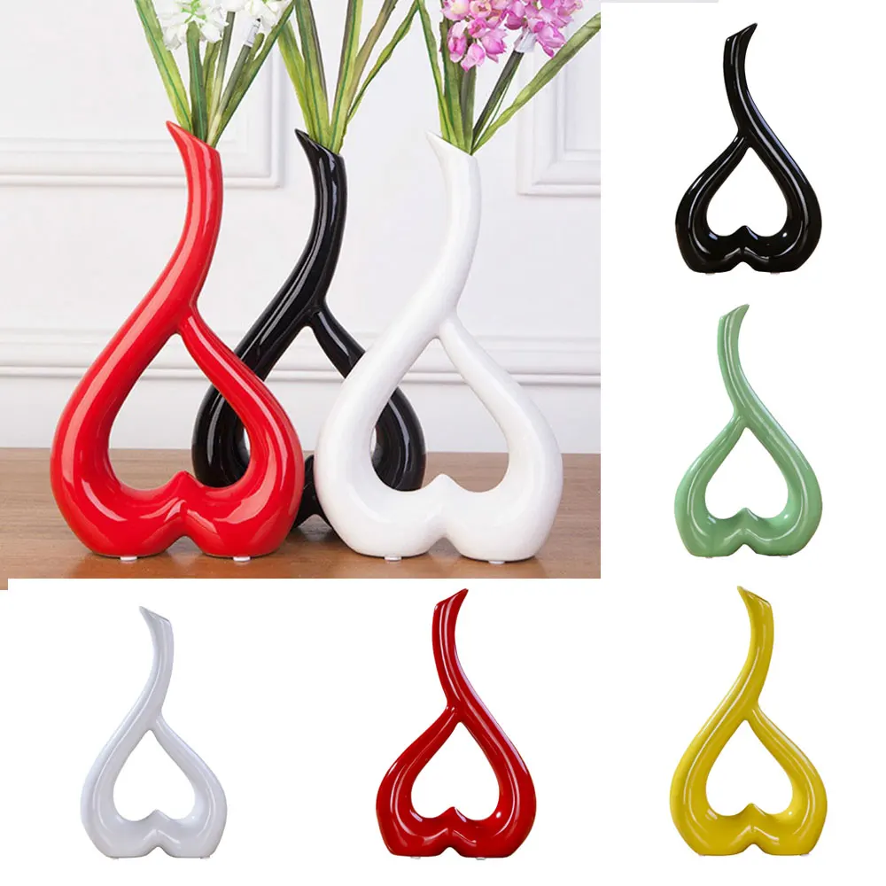 Орнамент Свадебная Цветочная ваза для цветов, ваза Elelgant красивый декор вечерние дома красочный в форме сердца 5 цветов 3D фестиваль керамика