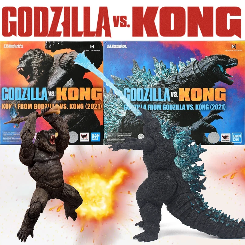 

New Bandai Spirits Tamashi Nations S.h.monsterarts 2021 Movie Godzilla Vs. Kong King of Monsters Gojira Action Figure Kids Toys