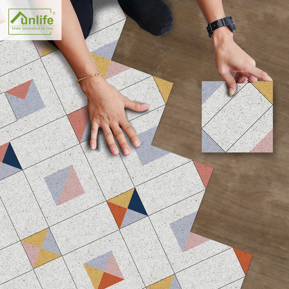 Environmental Protection PVC Refurbished Floor Sticking Waterproof American Rural Self-adhesive Geometric Terrazzo Thickening