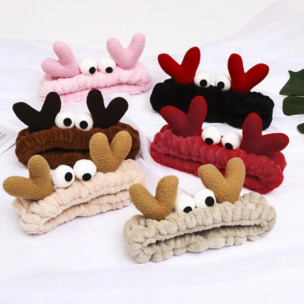 

Crab Coral Velvet Faux Fur Headband Women stretch Hair band wash makeup headband children's Headdress Cartoon Hair Accessories