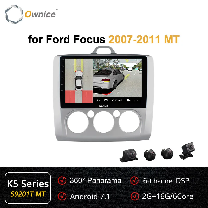 Ownice K1 K2 Octa 8 Core 2 din Android 8,1 автомобиль игрок радио авто gps Navi для ford focus 2 3 Mk2/Mk3 хэтчбек 2007 - Цвет: S9201MT K5