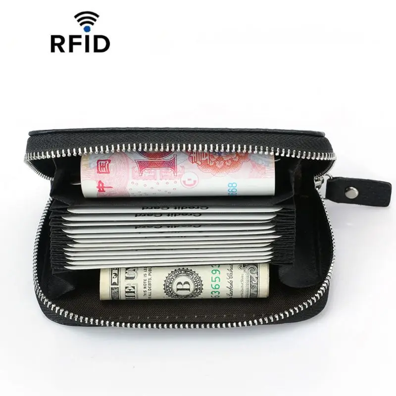 Мужской бизнес-держатель для Карт RFID банк кредитные карты ID чехол на молнии кошелек Органайзер