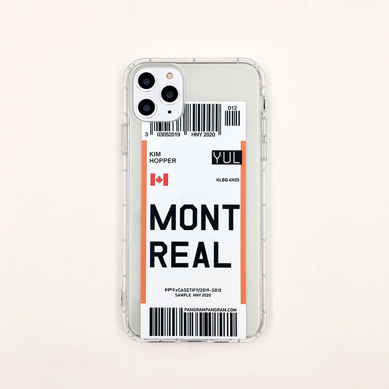 Montreal Милый ins Funny Bar Label World ticke чехол для телефона для iphone XS MAX XR X 7 6 8 plus 11 11Pro MAX прозрачный мягкий кремний TPU задняя крышка - Цвет: Montreal