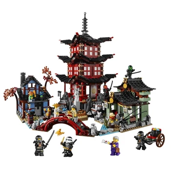 

737pcs Diy Ninja Temple Of Airjitzu Ninjagoes Smaller Version Building Blocks Set Compatible With Lepining Toy For Kids Bricks
