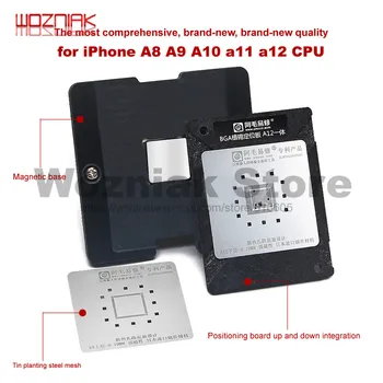 

Best Quality for the iPhone 6-XS A8 A9 A10 a11 A12 A13 CPU CHIP IC BGA Reball Tin Net Stencil Repair Tool Tin Planting Formwork