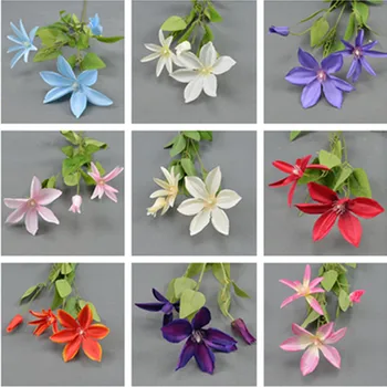 

10Pcs Fake Single Stem Clematis 28.74" Length Simulation Clematises for Wedding Home Decorative Artificial Flowers 9 Colors