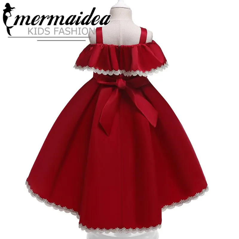 Vestido/платье для маленьких девочек на одно плечо; элегантное платье; Детские платья для девочек; Одежда для девочек; платье принцессы; Вечерние платья на свадьбу; подарок