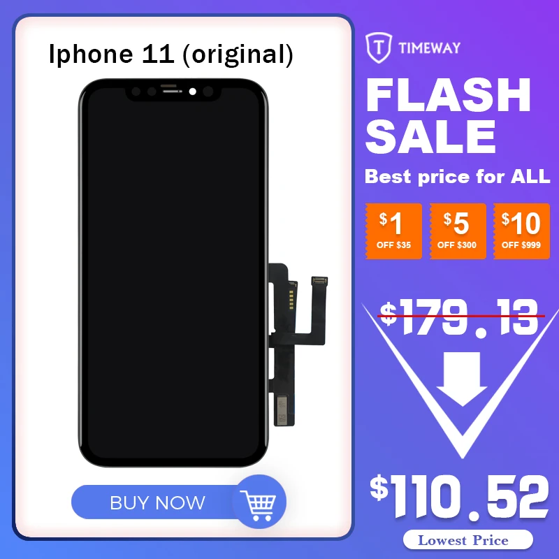

Timeway Flash Sale For iphone 11 LCD Orignal Display Screen Digitizer with Touch Screen Assembly For iphone 11 LCD Screen