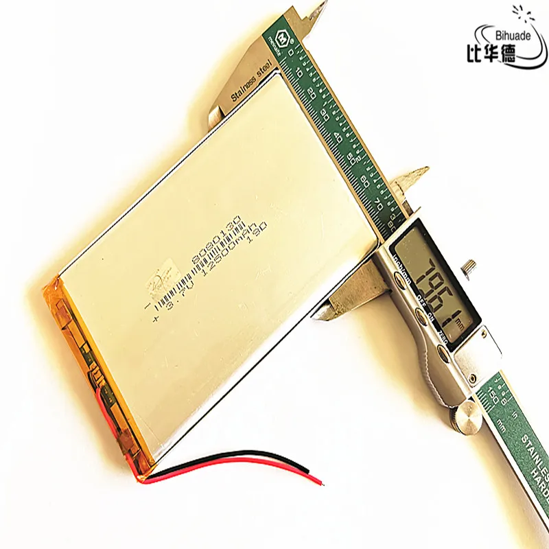 Lithium Ion Battery 3.7V 12500mAh 8080130 Rechargeable Battery cells for Mp3 MP4 MP5 GPS PSP mobile bluetooth
