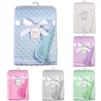 

Soft Newborn Baby Blanket Dual Layer Embossed Fleece Bubble Warm Soft Infant Baby Breathable Cover Blanket