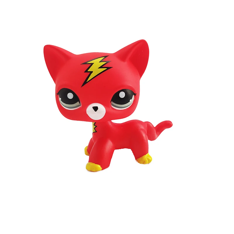 Магазин домашних животных lps игрушки стоят короткие волосы кошка белый красный