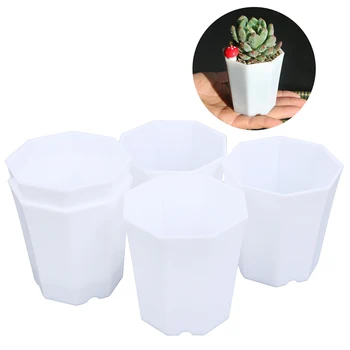 

5Pcs Plastic Flowerpot Garden Decor Small Basin Fleshiness Botany Net Basin Grow Seedlings Home Office Decor Boxes