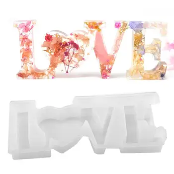 

Love Shape Silicone Mold DIY Handmade Crystal Glue Soap Mold Love Letter Cake Decoration Mold Valentine's Day Ornament