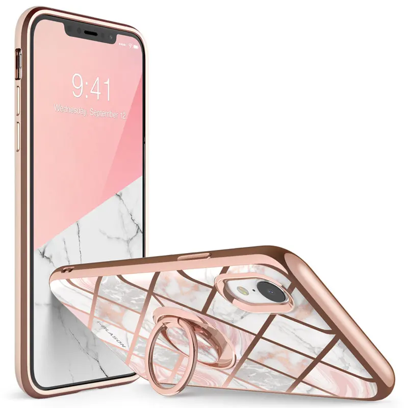 Per Iphone Xr Custodia I-Blason Cosmo Snap Slim Cover In Marmo Con Supporto Per Anello Girevole Incorporato A 360 ° Supporto Per Cavalletto Supporto P