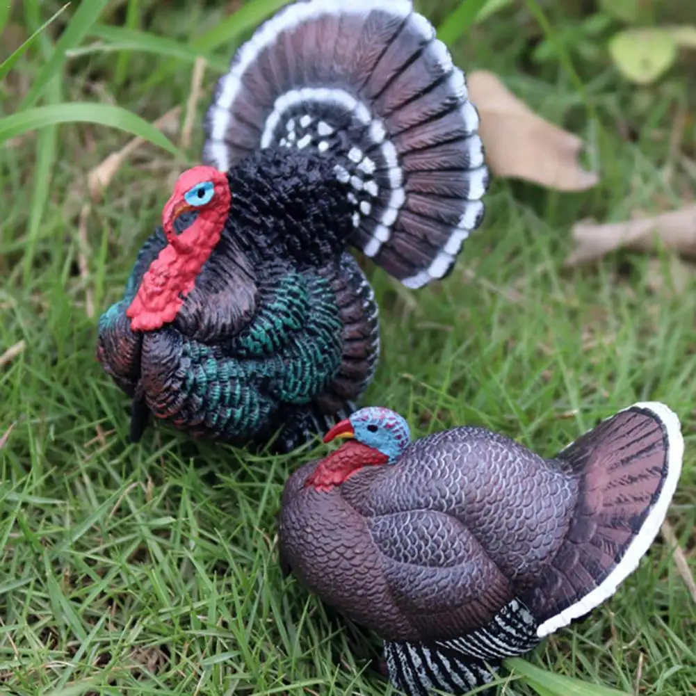 

Simulation Turkey Bird Action Figure Plastic Chicken Animal Model Garden Decoration Figurine Child Gift Toy Ornament