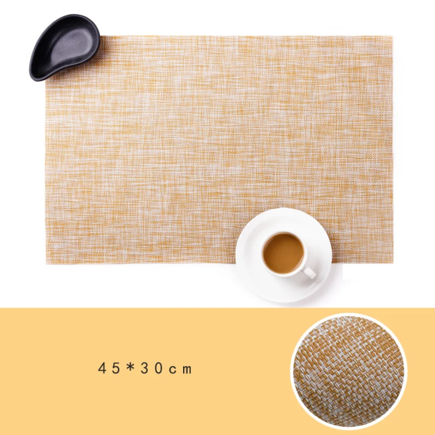2 pcs Of Nordic Meal Mat Non-slip Coasters Insulation Solid Placemats Linen Non-Slip Home Decoration kitchen Tools - Цвет: Оранжевый