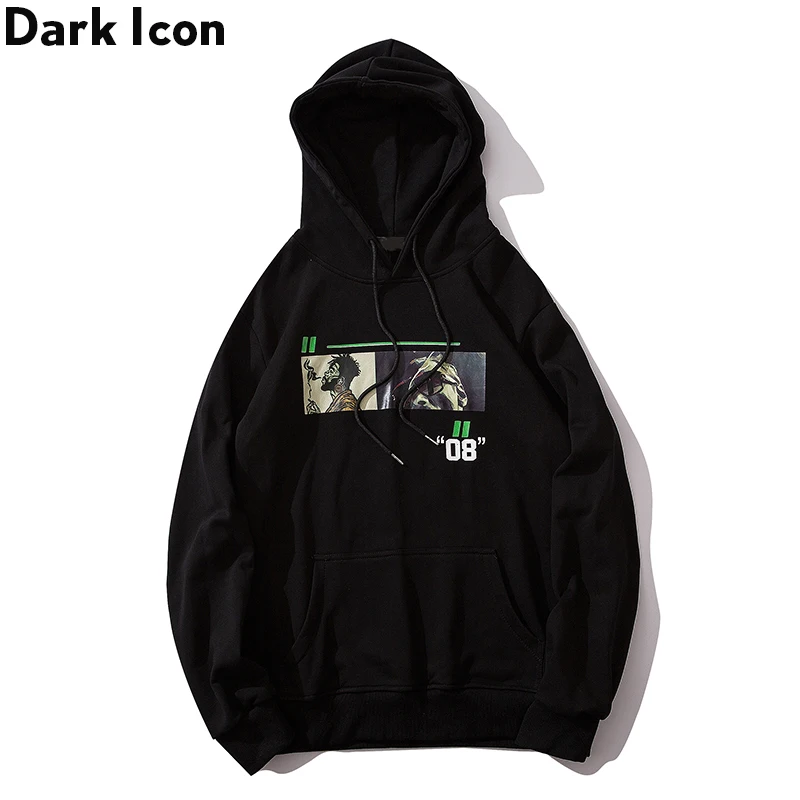 

Dark Icon Printing Pullover Hip Hop Hoodie Men 2019 New Fashion Men's Sweatshirt and Hoodie Black/Coffee