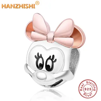 

Mickey And Minnie Portrait Charm Bead 100% Real 925 Sterling Silver Bead Fit Original Pandora Charm Bracelet Diy Jewely Berloque