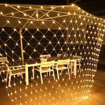 

6x4M 3x2M 2x2M LED Net Mesh Fairy String Light Outdoor Garland Window Curtain Christmas Fairy Light Wedding Holiday Lamp