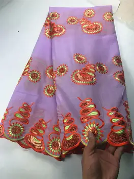 

high quality purple Nigerian sequins net lace,African tulle mesh sequence lace fabric for party dress 5yards/lot FN-237