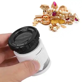 

30X Optics Loupes Magnifier with Scale Portable Adjustable Magnifying Glass White Jewelers Eye Magnifier Magnifying Glass