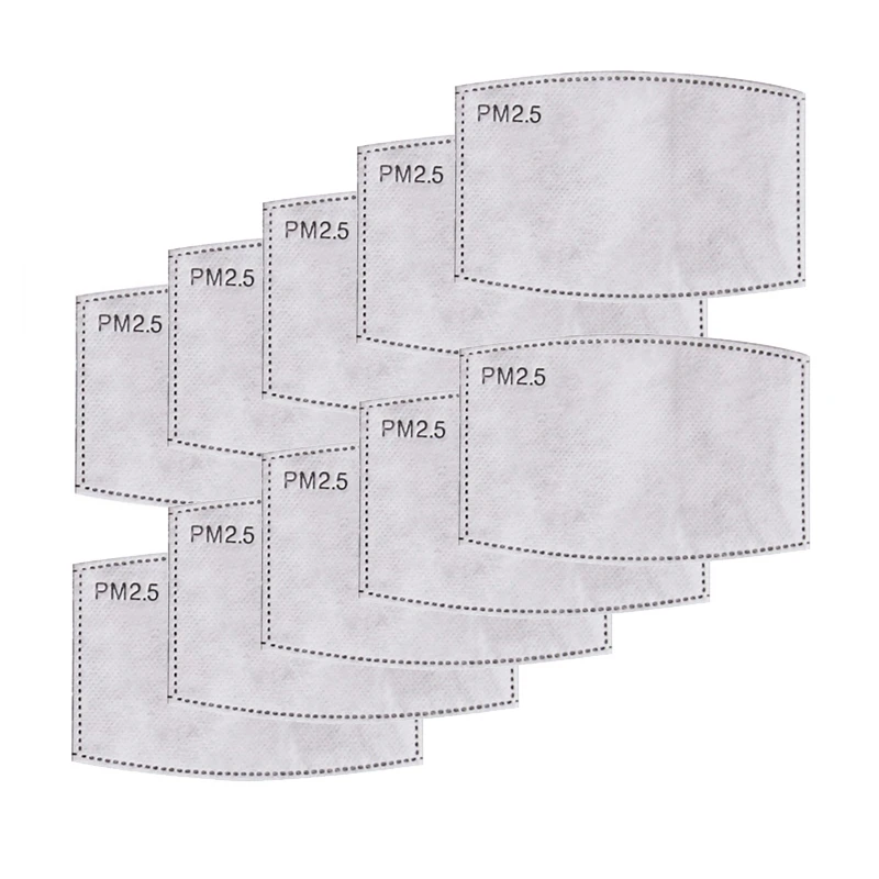 10Pcs/pack PM2.5 Anti Haze Mask Replaceable Filter-slice Adults Children 5 Layers Non-woven Fabric Activated Carbon Filter | Дом и сад