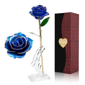 

Long Stem Gold Dipped 24k Eternity Rose with Transparent Moon Stand Gift for Valentine's Day, Mother's Day, Anniversary