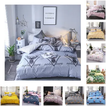 

Fuwatacchi 3/4pcs Nordic Printed Bedding Sets Striped King Size Bed Sheets And Pillowcases for Home Bed Duvet Cover Bedding Set
