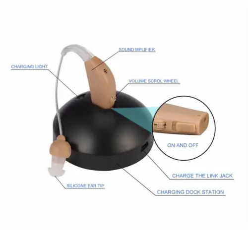 Small In Ear Invisible Best Sound Amplifier Adjustable Tone Hearing Aids Rechargeable Acousticon Sound Amplifier Earphones