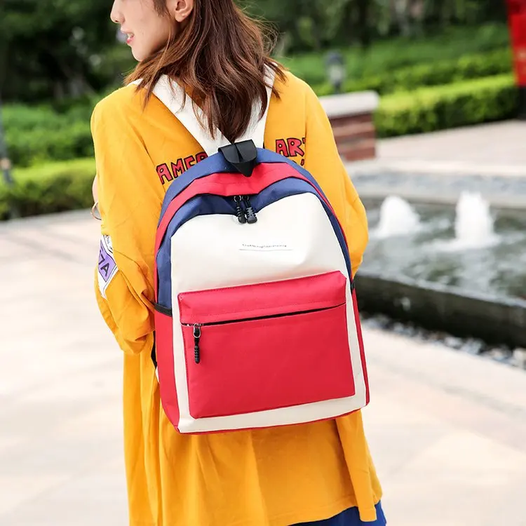 

2018 Korean-style Trend New Style Casual School Bag Fashion Contrast Color Simple Versatile Travel Backpack