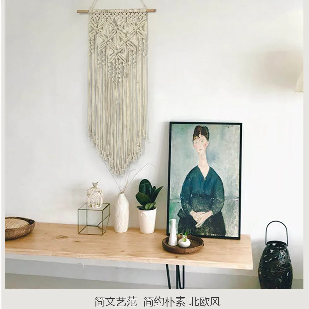 Bohemian Butterfly Weave Tapestry Macrame Wlall Hanging Cotton Rope Boho Decor Wall Farmhouse Decoration Plaid | Дом и сад
