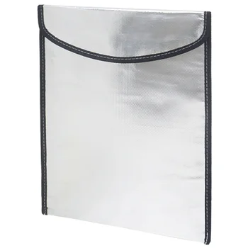 

1Pc High Temperature 1000 ℃ Office Household Document Fireproof Bag (Silver)
